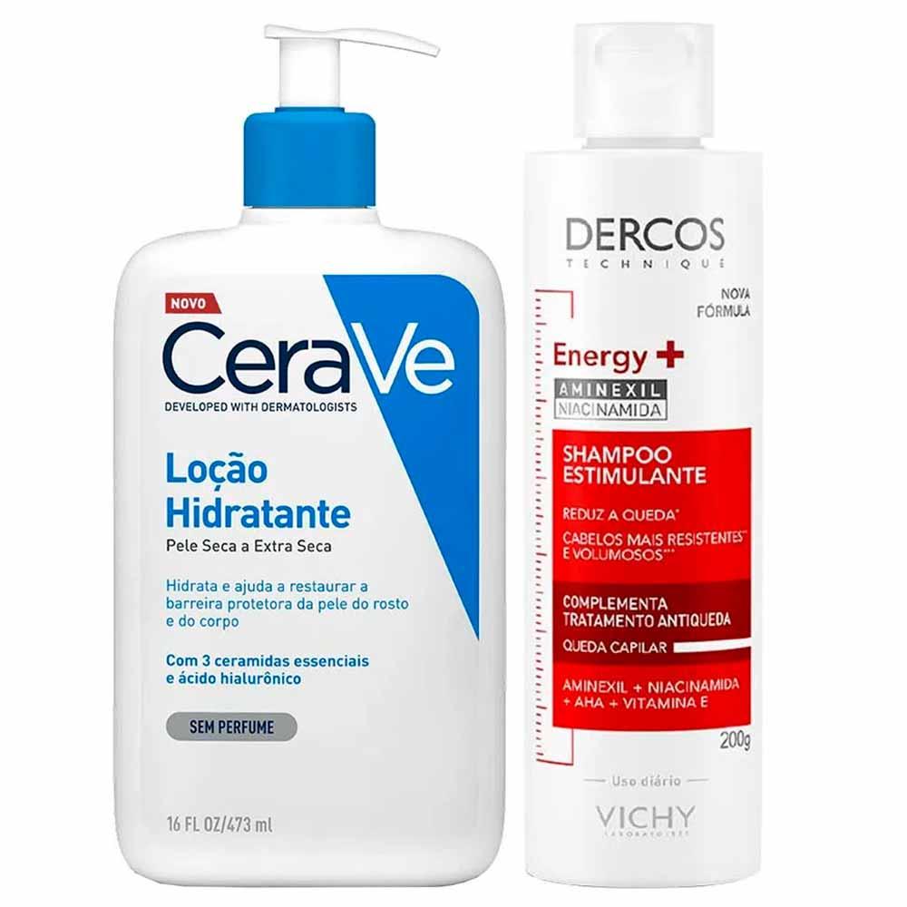 Vichy Dercos e Cerave Kit – Shampoo + Loção de Hidratante - 1