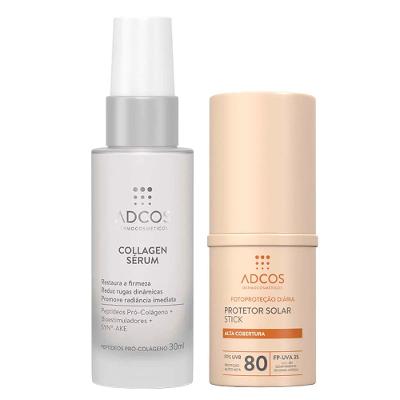 Adcos Dermocosméticos Kit - Sérum Facial + Protetor Solar Stick Com Cor Ivory