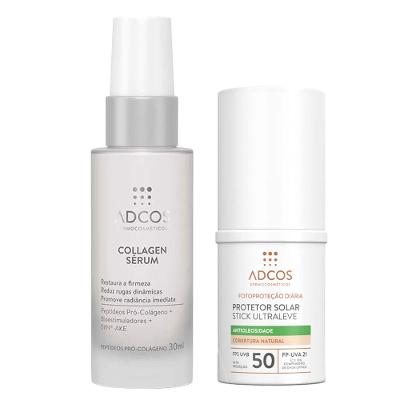 Adcos Dermocosméticos Kit - Sérum Facial + Protetor Solar Antioleosidade Com Cor Nude