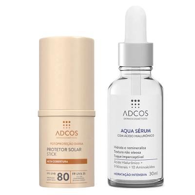 Adcos Dermocosméticos Kit - Sérum Facial + Protetor Solar Stick com Cor Bronze