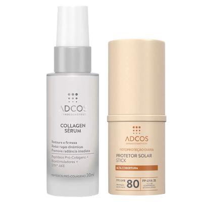 Adcos Dermocosméticos Kit - Sérum Facial + Protetor Solar Stick Com Cor Bronze