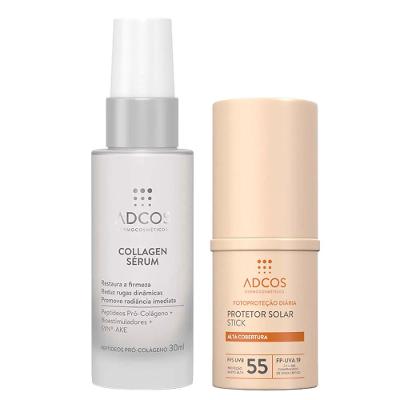 Adcos Dermocosméticos Kit - Sérum Facial + Protetor Solar Stick com Cor Peach