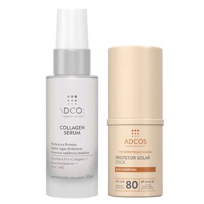 Adcos Dermocosméticos Kit - Sérum Facial + Protetor Solar Stick Com Cor Nude