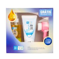 Hada Labo Gokujyun Dupla Limpeza Kit - Óleo de Limpeza Facial + Sabonete Facial + Massageador Facial - 1