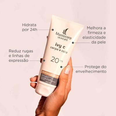 Rejuvenescedor com Proteção Solar FPS 20 Mantecorp Skincare Ivy C Corpo e Colo