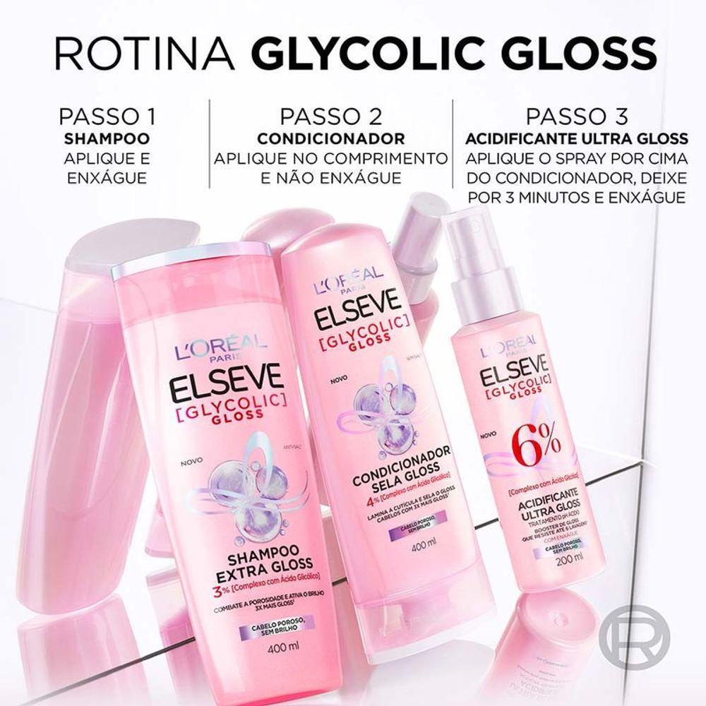 Elseve Glycolic Gloss Kit - Shampoo + Condicionador + Creme de Tratamento - 3