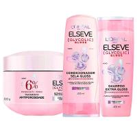 Elseve Glycolic Gloss Kit - Shampoo + Condicionador + Creme de Tratamento - 1