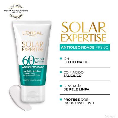 Protetor Solar Facial L'Oréal Paris Solar Expertise Antioleosidade FPS60