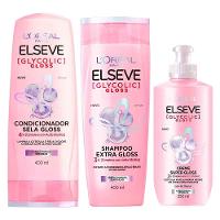 Elseve Glycolic Gloss Kit - Shampoo + Condicionador + Creme Super Gloss - 1
