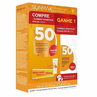 Sunmax Sensitive Kit - Protetor Solar Facial 160ml + Protetor Solar Facial 25ml FPS 50
