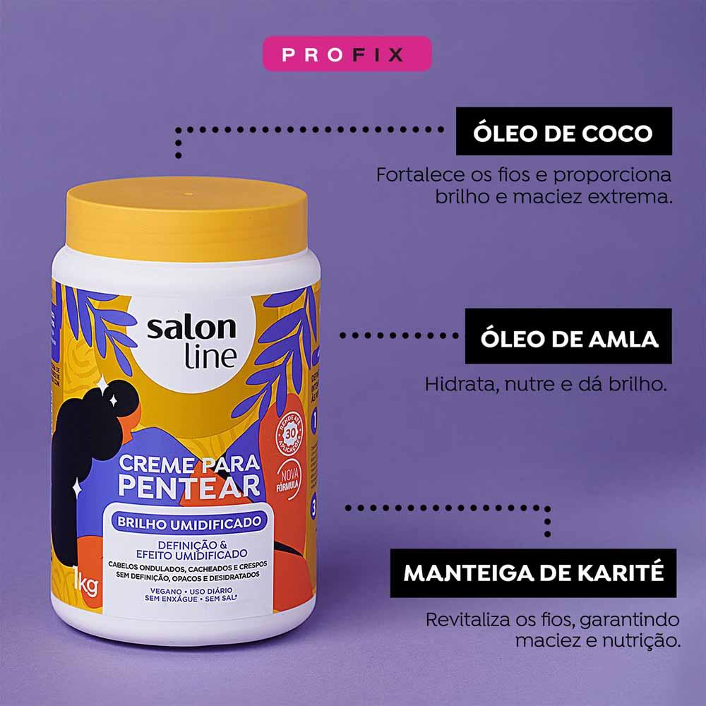 Salon Line Brilho Umidificado - Creme para Pentear - 5