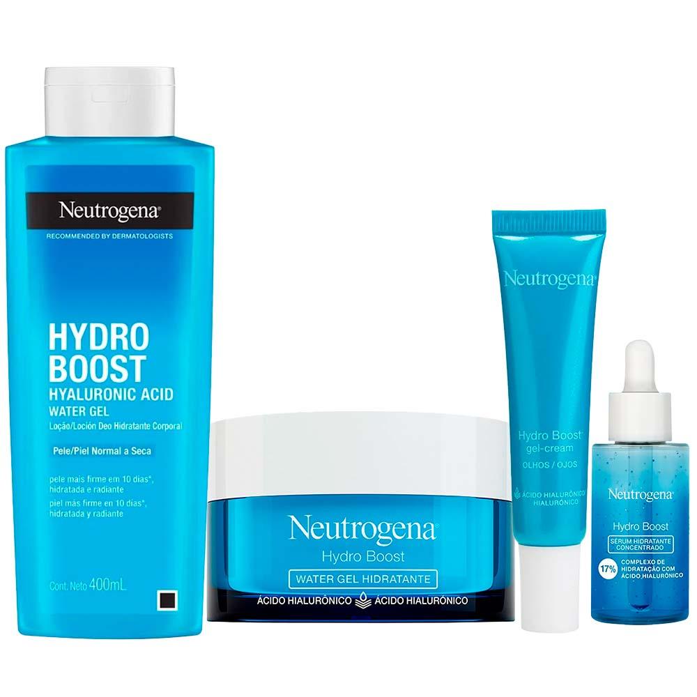 Neutrogena Hydro Boost Kit – Hidratante Facial + Gel Creme para Olhos + Hidratante Corporal + Sérum - 1
