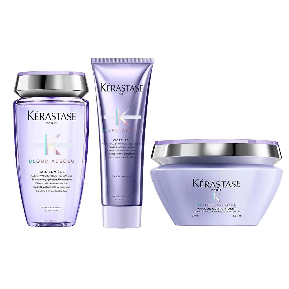 Kérastase Blond Absolu Kit – Shampoo + Tratamento Fortalecedor + Máscara Desamareladora - 1
