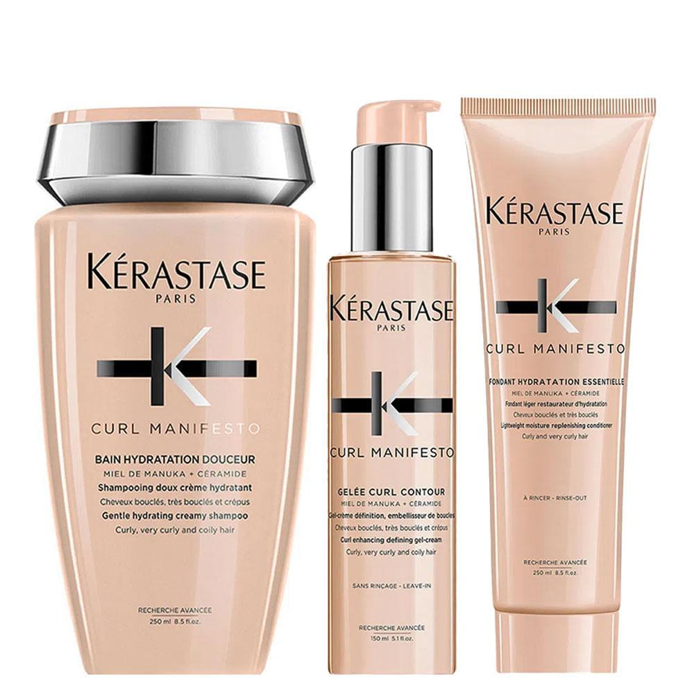 Kérastase Curl Manifesto Kit Shampoo + Gel em Creme + Condicionador - 1