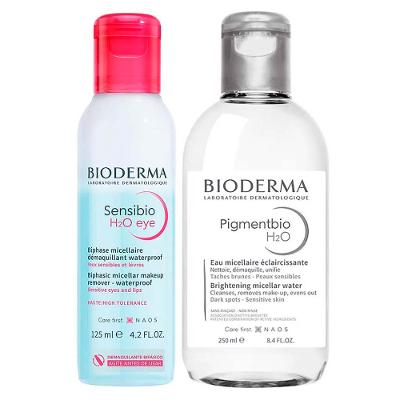 Bioderma Kit – Água Micelar Clareadora  250ml + Água Micelar Bifásica para Olhos e Lábios 125ml
