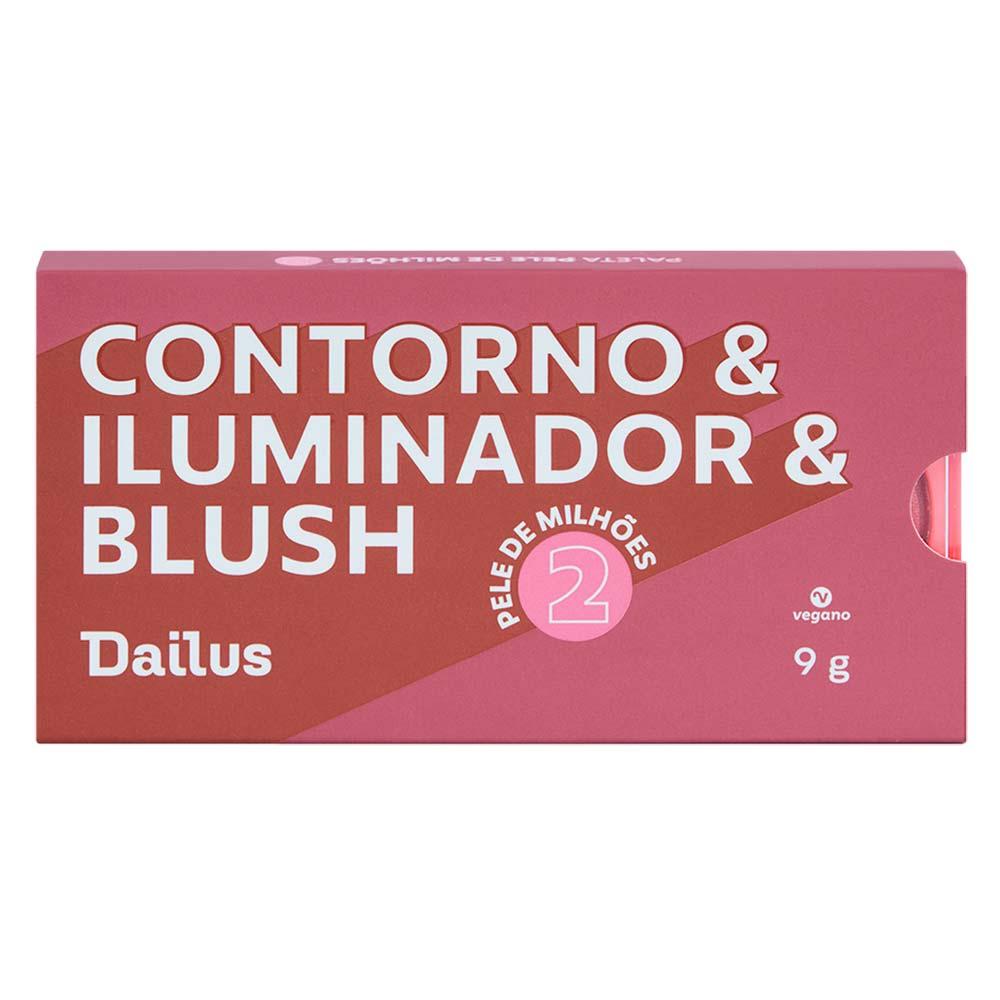 Paleta de Contorno & Iluminador & Blush Dailus Pele de Milhões 2 - 5