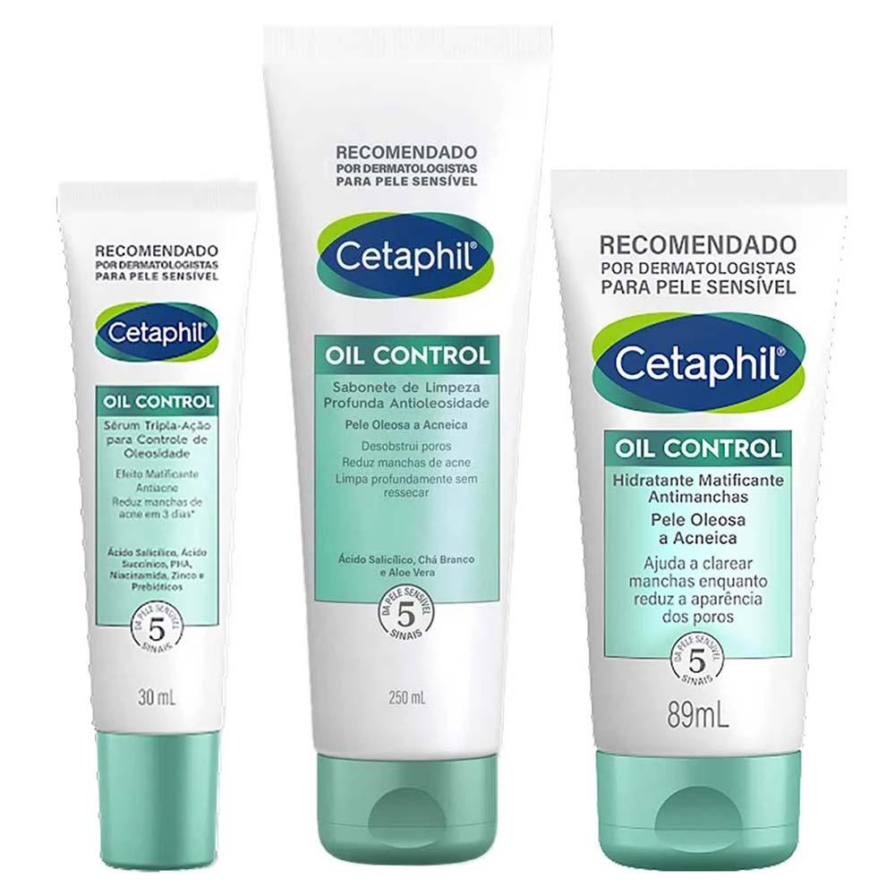 Cetaphil Oil Control Kit - Sérum Facial + Hidratante Facial + Sabonete de Limpeza Profunda - 1