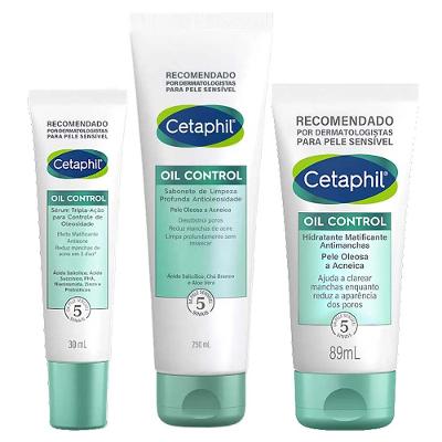 Cetaphil Oil Control Kit - Sérum Facial + Hidratante Facial + Sabonete de Limpeza Profunda