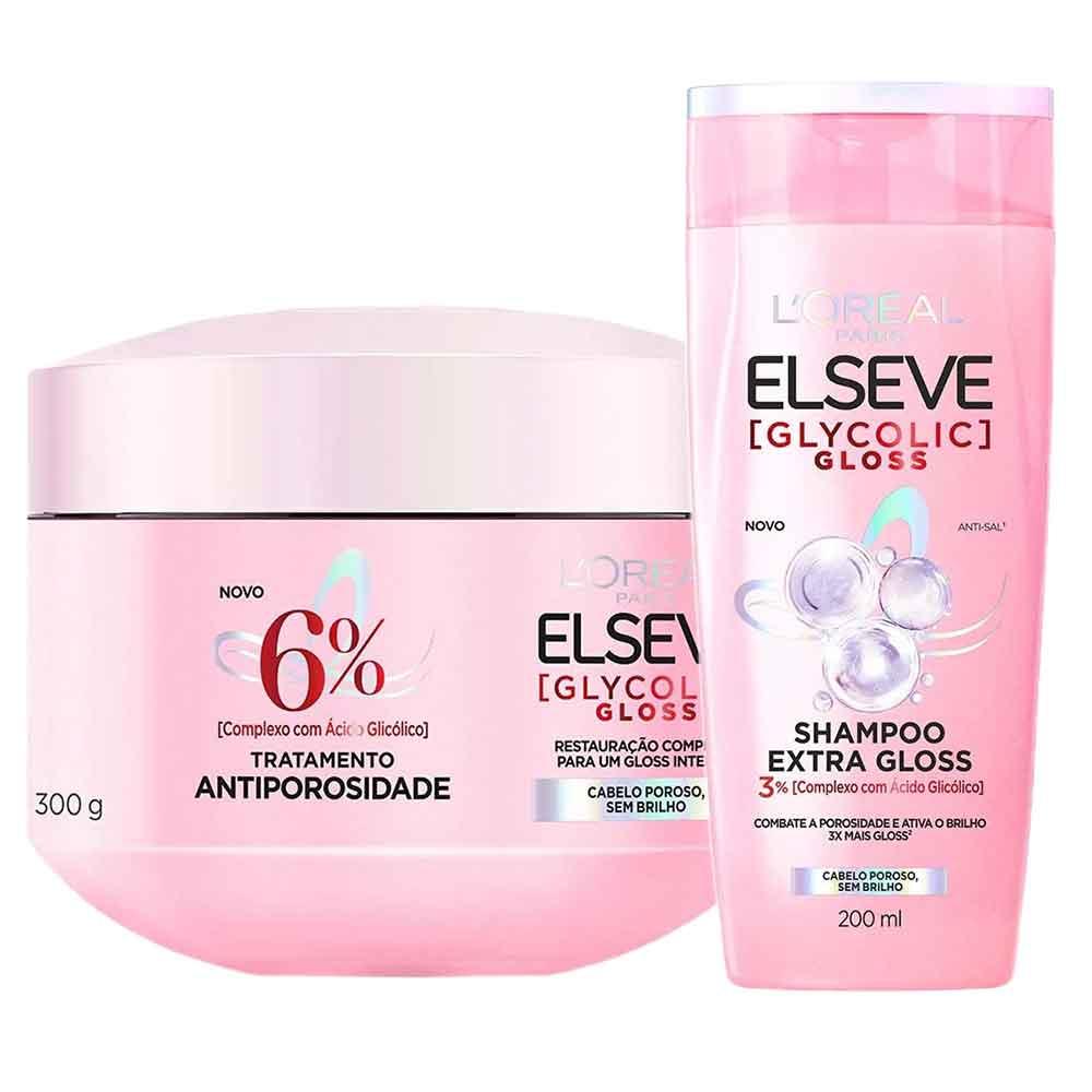 Elseve Glycolic Gloss Kit - Shampoo + Creme de Tratamento - 1