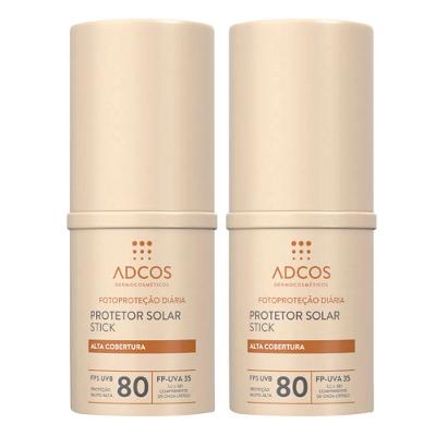 Adcos Kit com 2 Protetores Solares com Cor FPS80 - Peach