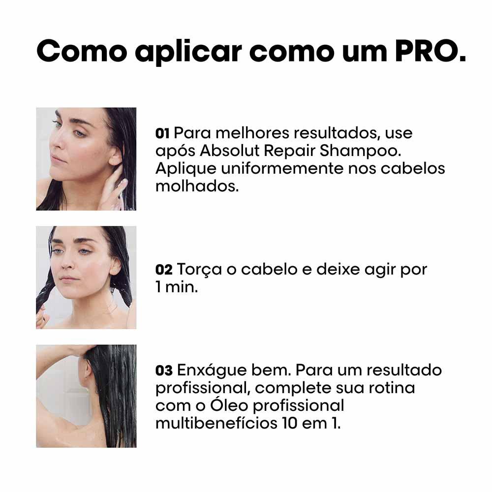 Máscara de Tratamento L'Oréal Professionnel Absolut Repair Golden Quinoa Com Proteína e Ômega - 7