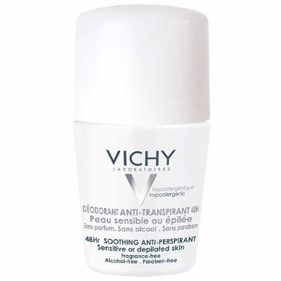 Desodorante 48H Vichy - Desodorante Roll-On para Peles Muito Sensíveis ou Depiladas