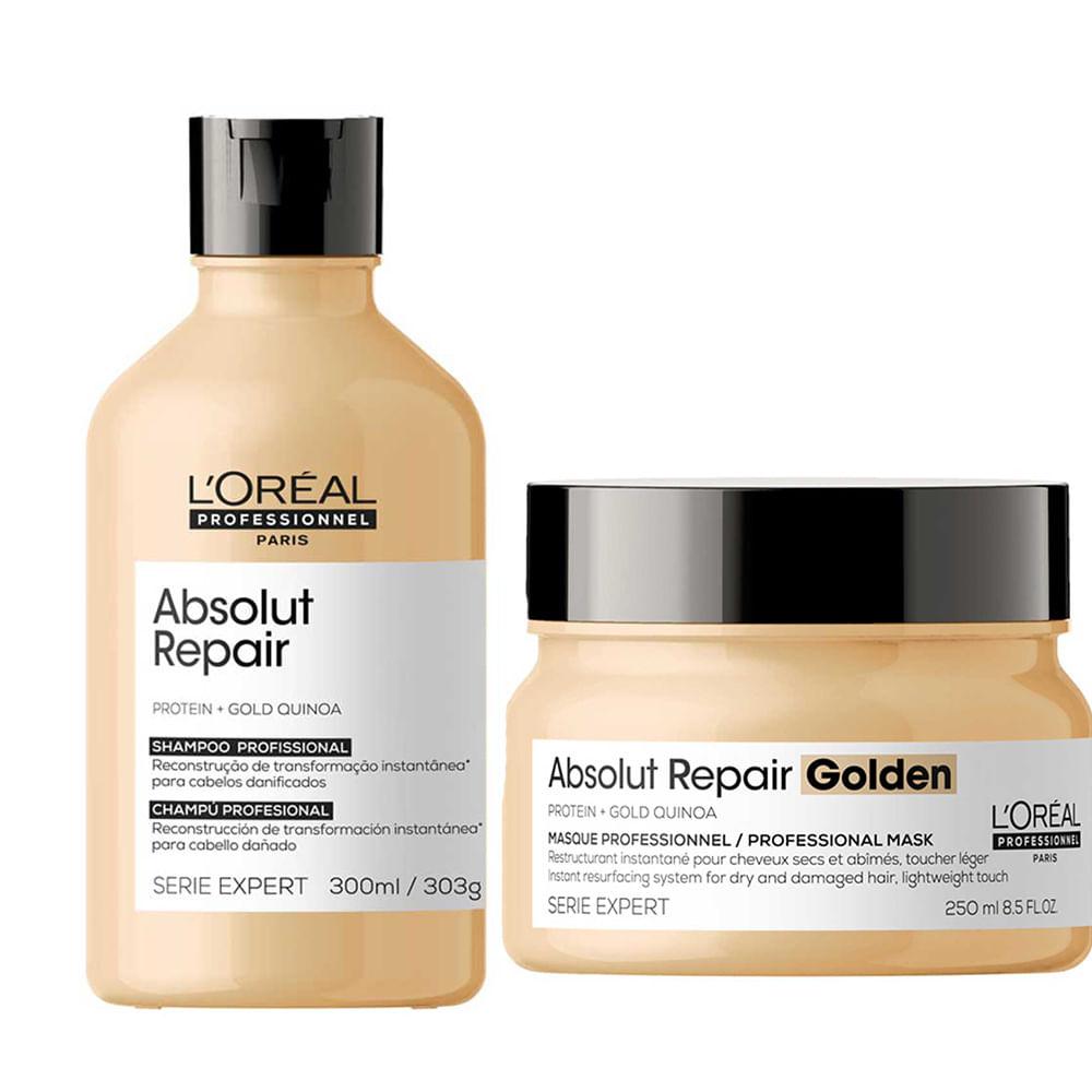 L’Oréal Professionnel Absolut Repair Gold Quinoa + Protein Kit - Shampoo + Máscara Light - 1