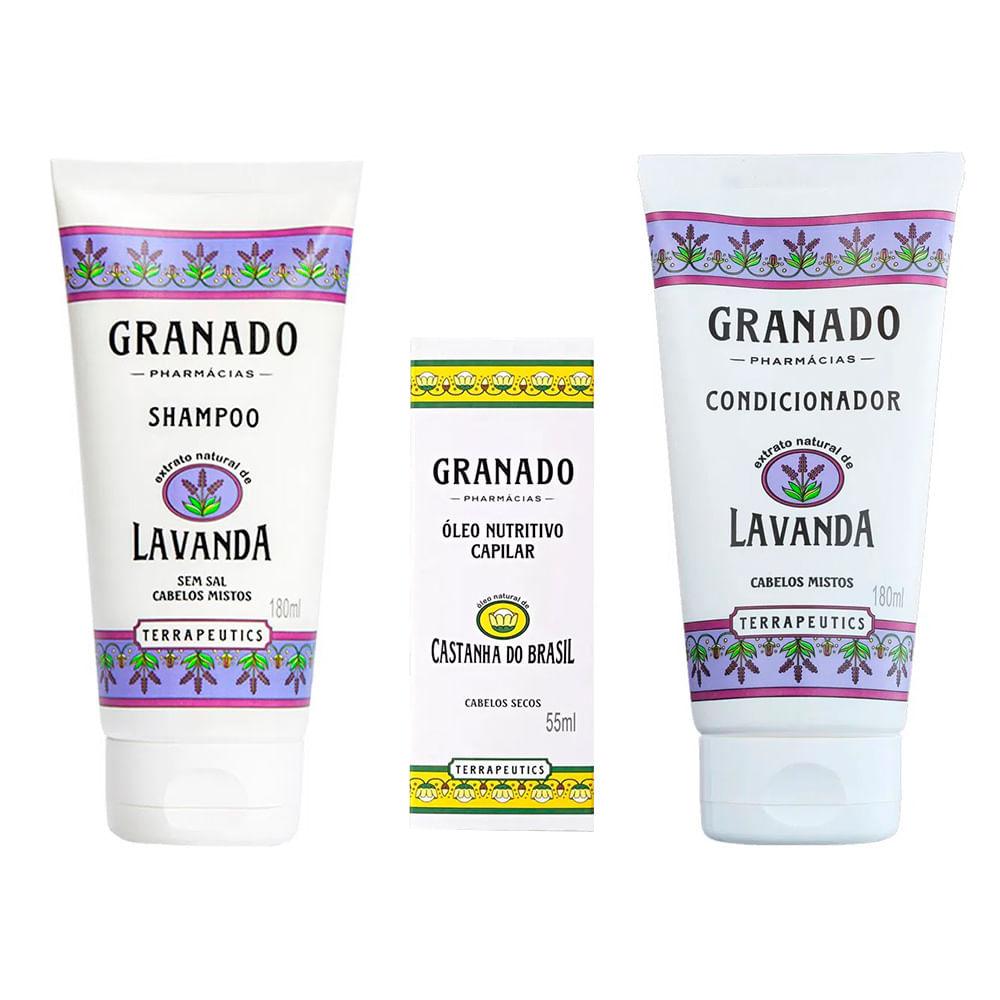 Granado Lavanda e Castanha do Brasil Kit - Shampoo + Óleo + Condicionador - 1