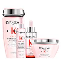 Kérastase Genesis Kit - Shampoo + Máscara + Sérum + Protetor Térmico - 1