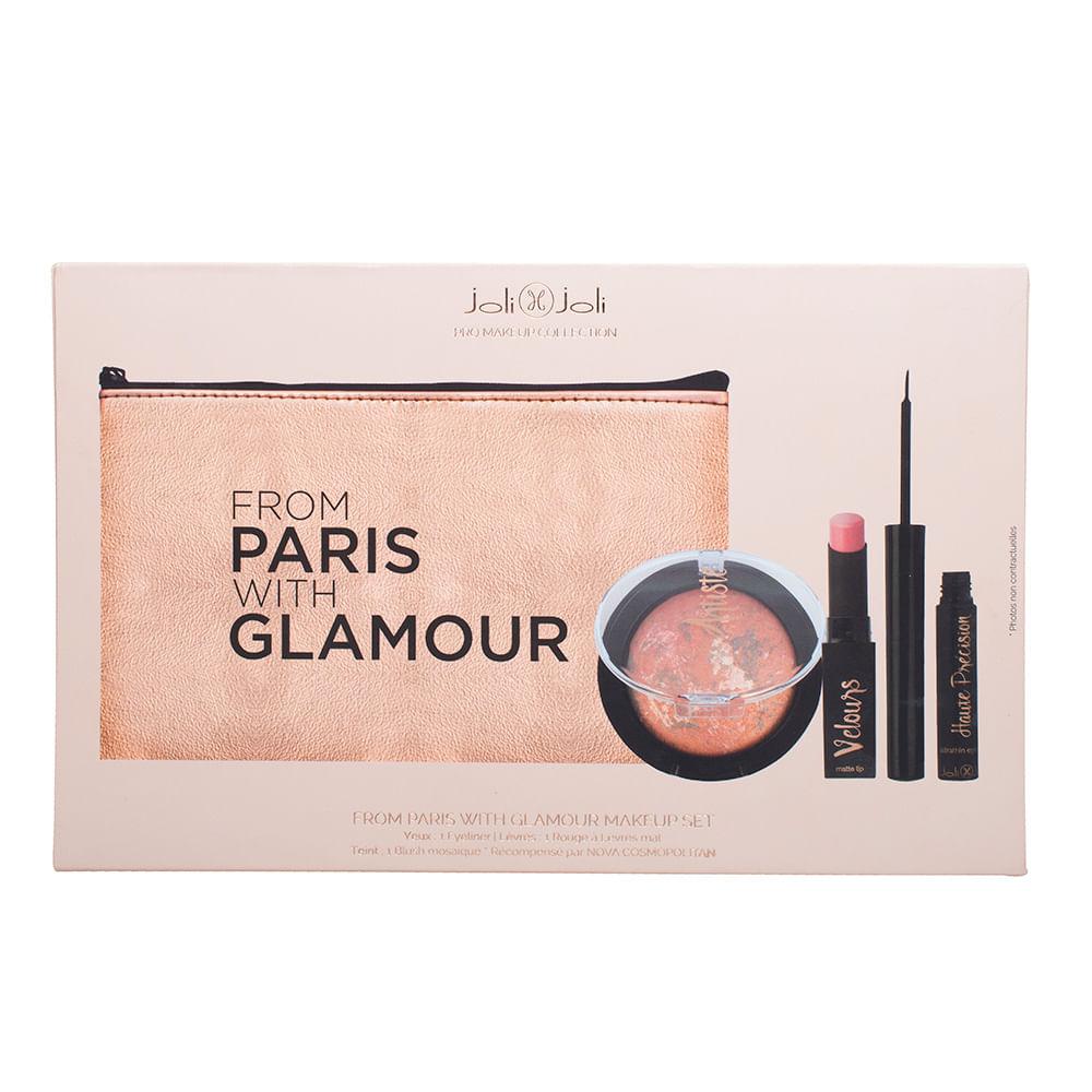Joli Joli From Paris With Glamour Kit – Deliniador + Blush + Batom + Necessaire - 1