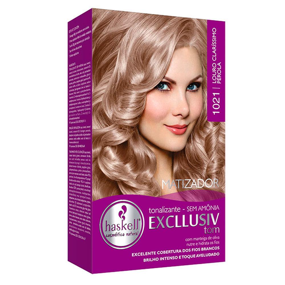 Haskell Tons claros Kit – Tonalizante + Tratamento pós + Emulsão + Luvas + Folheto - 1