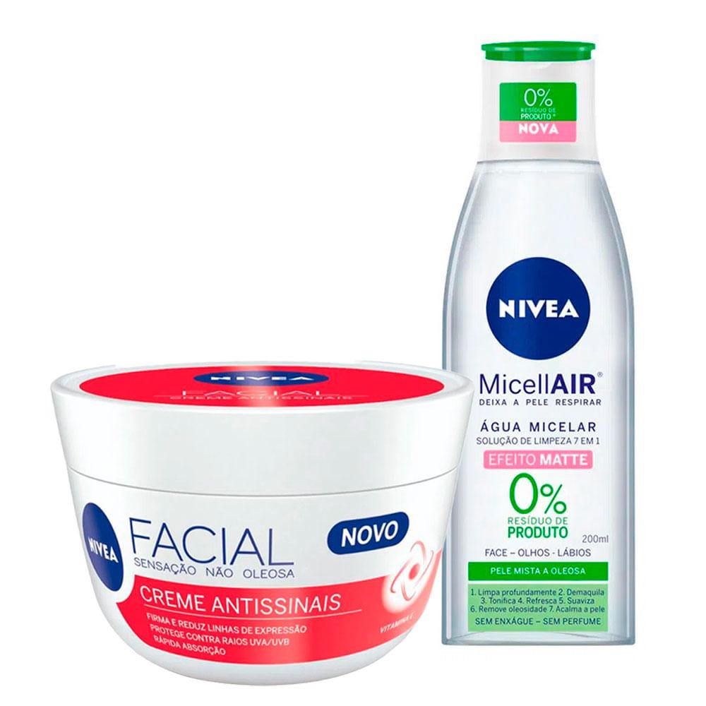 NIVEA Micellair + Antissinais Kit - Creme Facial + Água Micelar 7 em 1 - 1