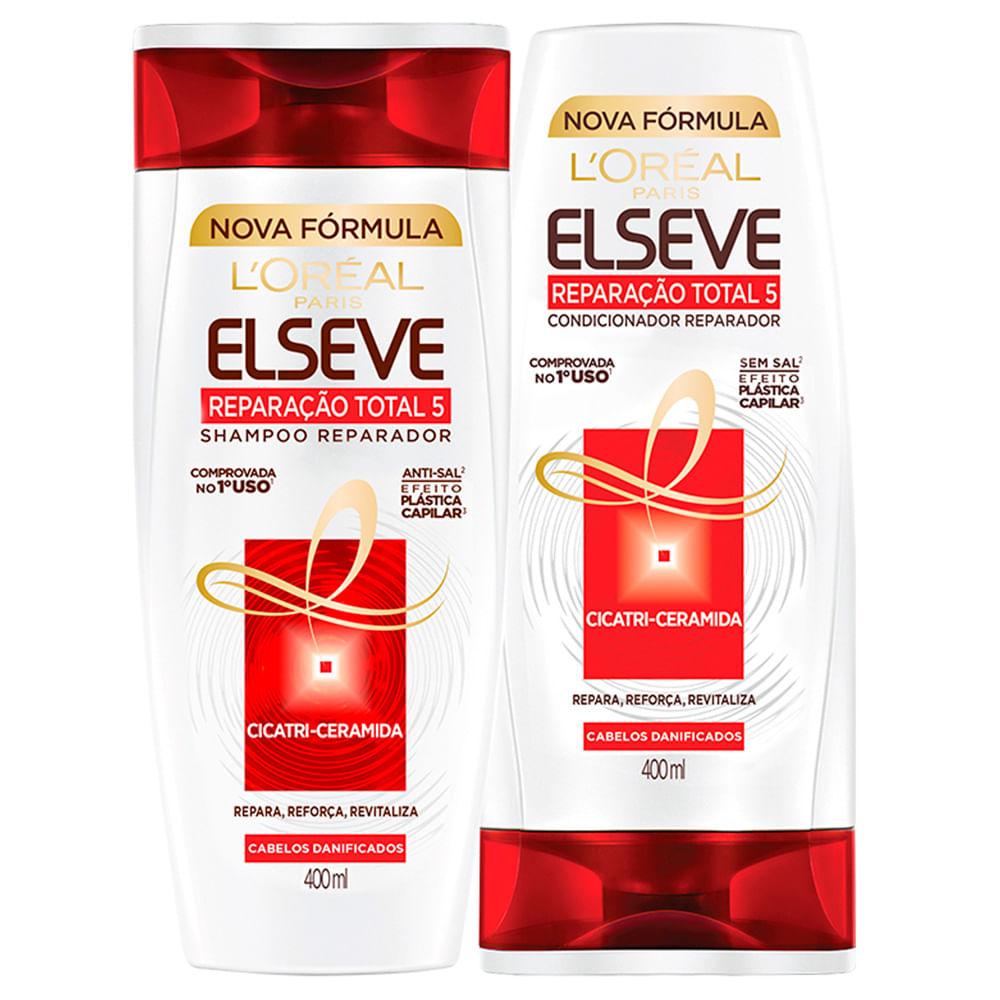 Elseve Reparação Total 5 L’Oréal Paris - Kit De Shampoo 400 ml+ Condicionador 400ml - 1