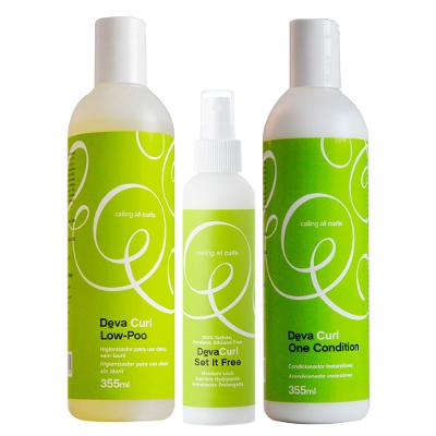 Deva Curl Set It Free Kit - Low Poo + Condicionador + Anti-Frizz