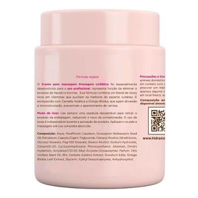 Creme para Drenagem Linfática Hidramais Profissional