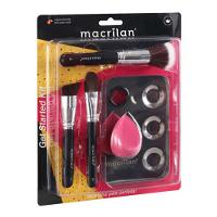 Macrilan KP10-1 Get Started Kit – 3 Pincéis de Maquiagem + 1 Esponja + 1 Placa - 1