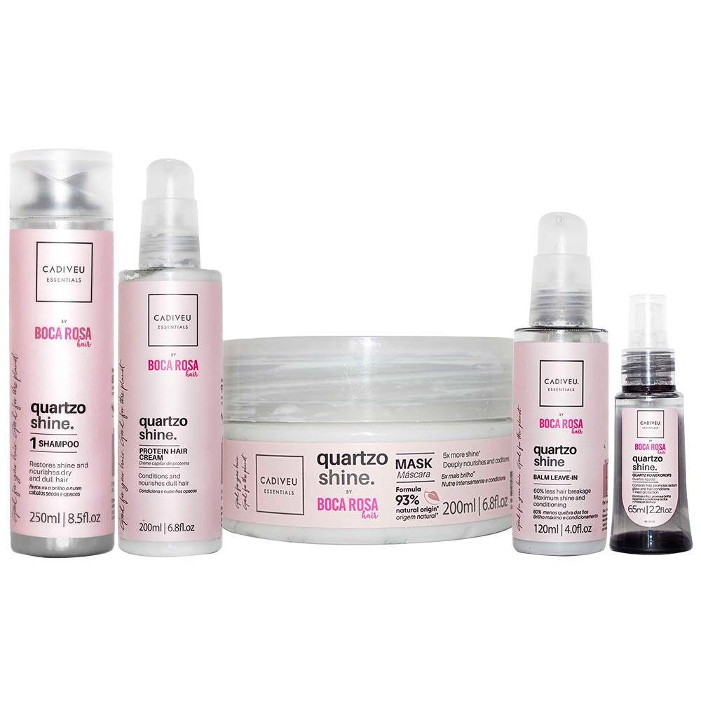 Cadiveu Professional Quartzo Shine - Kit Shampoo + Máscara + Leave-in + Sérum + Proteína - 1
