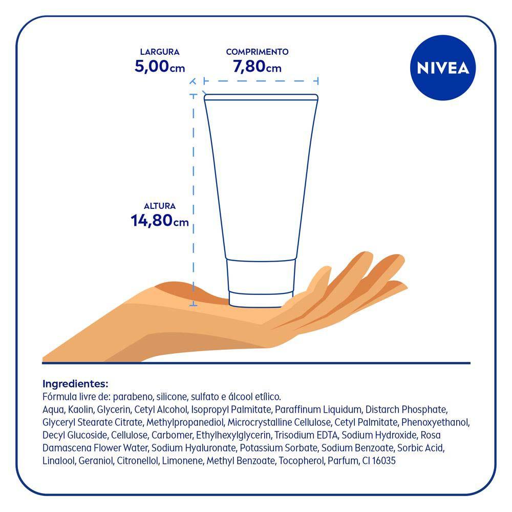 NIVEA Aqua Rose 3 em 1  - Sabonete, Esfoliante e Máscara Facial - 8