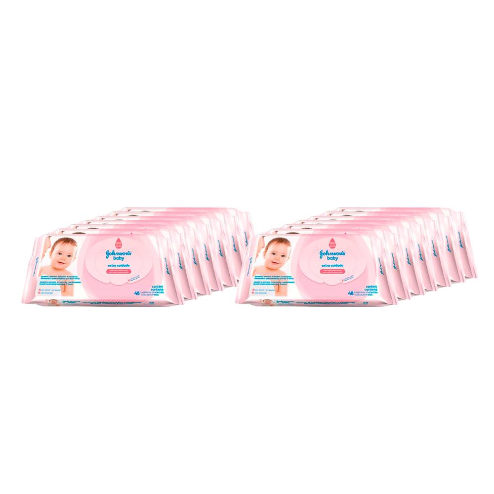 Kit Johnson Baby Extra Cuidado  Toalhas Umedecidas - 14x 48 Unidades - 1