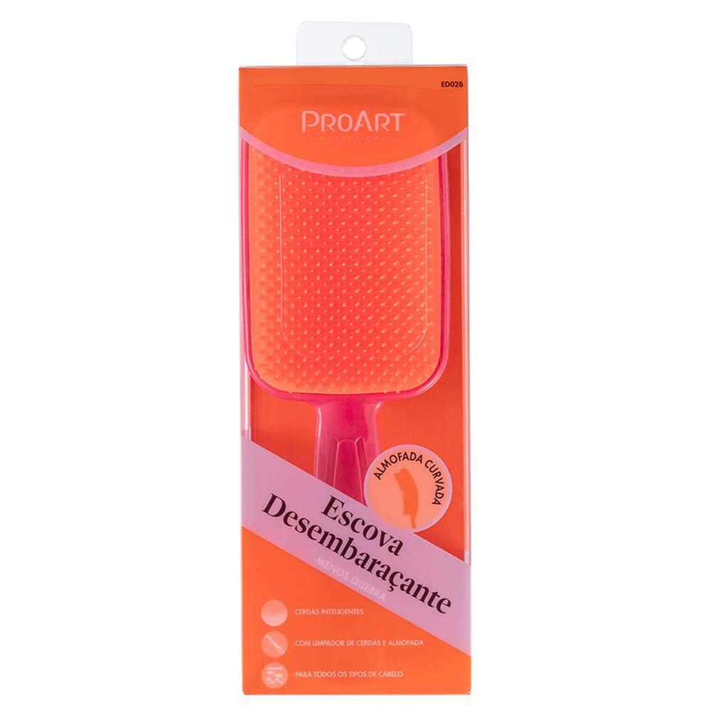 Escova de Cabelo Desembaraçante ProArt Rosa e Laranja - 2