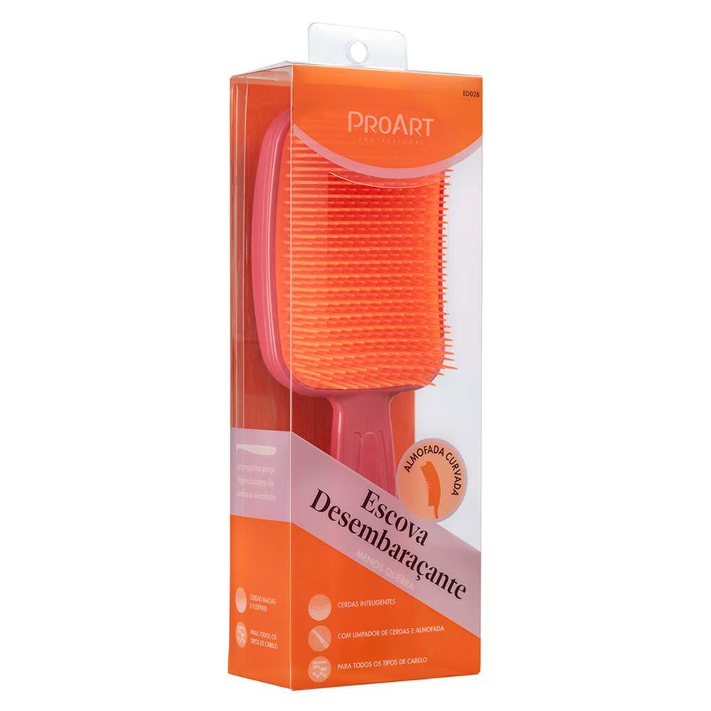 Escova de Cabelo Desembaraçante ProArt Rosa e Laranja - 3