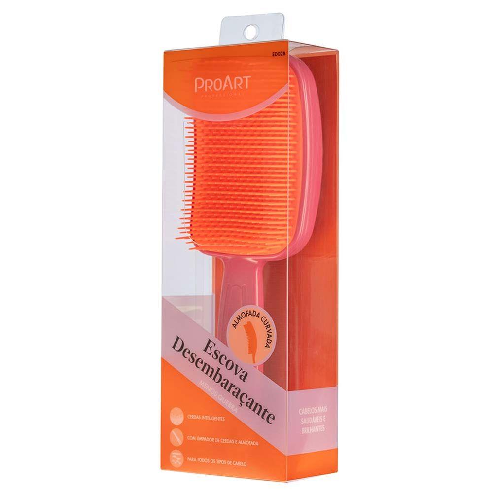Escova de Cabelo Desembaraçante ProArt Rosa e Laranja - 4