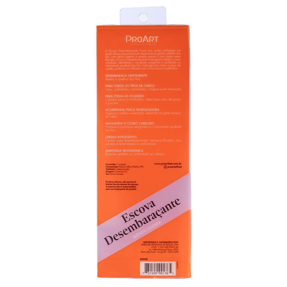 Escova de Cabelo Desembaraçante ProArt Rosa e Laranja - 7
