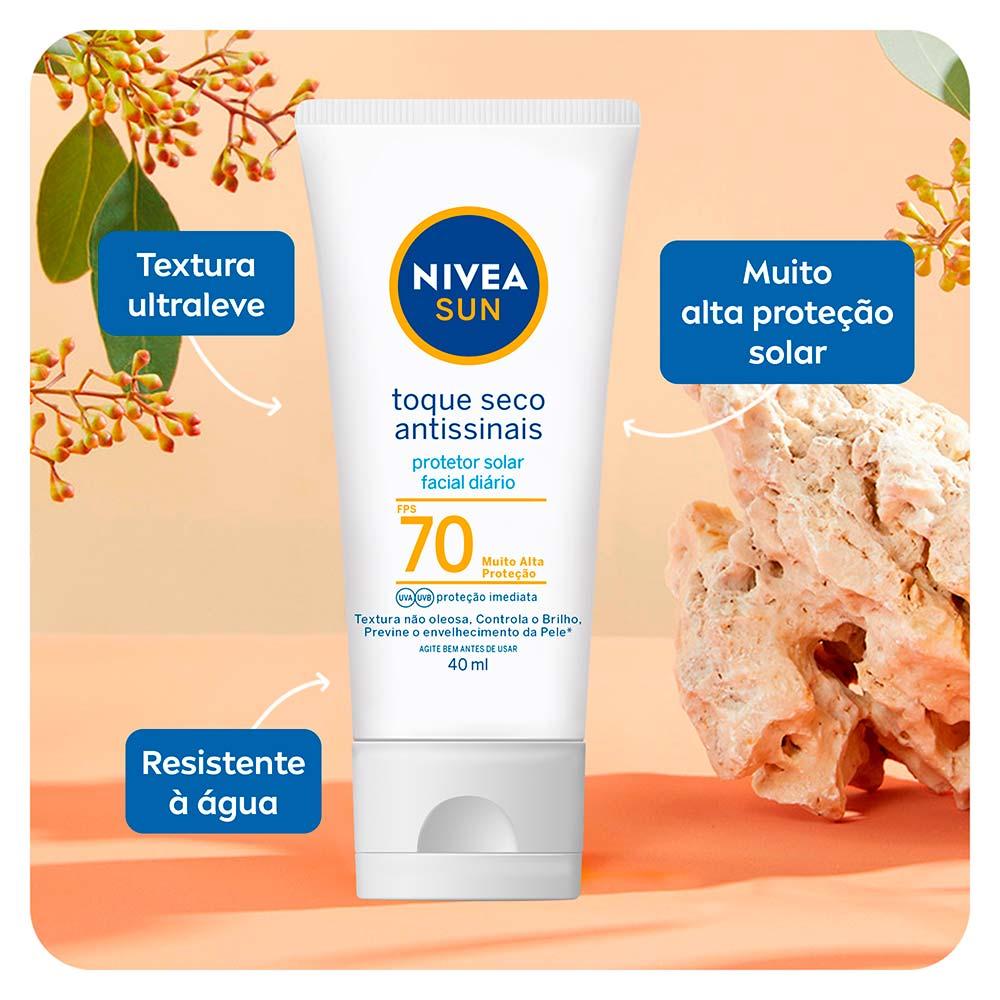 NIVEA Sun Protetor Solar Facial Toque Seco Antissinais Fps70 - 3