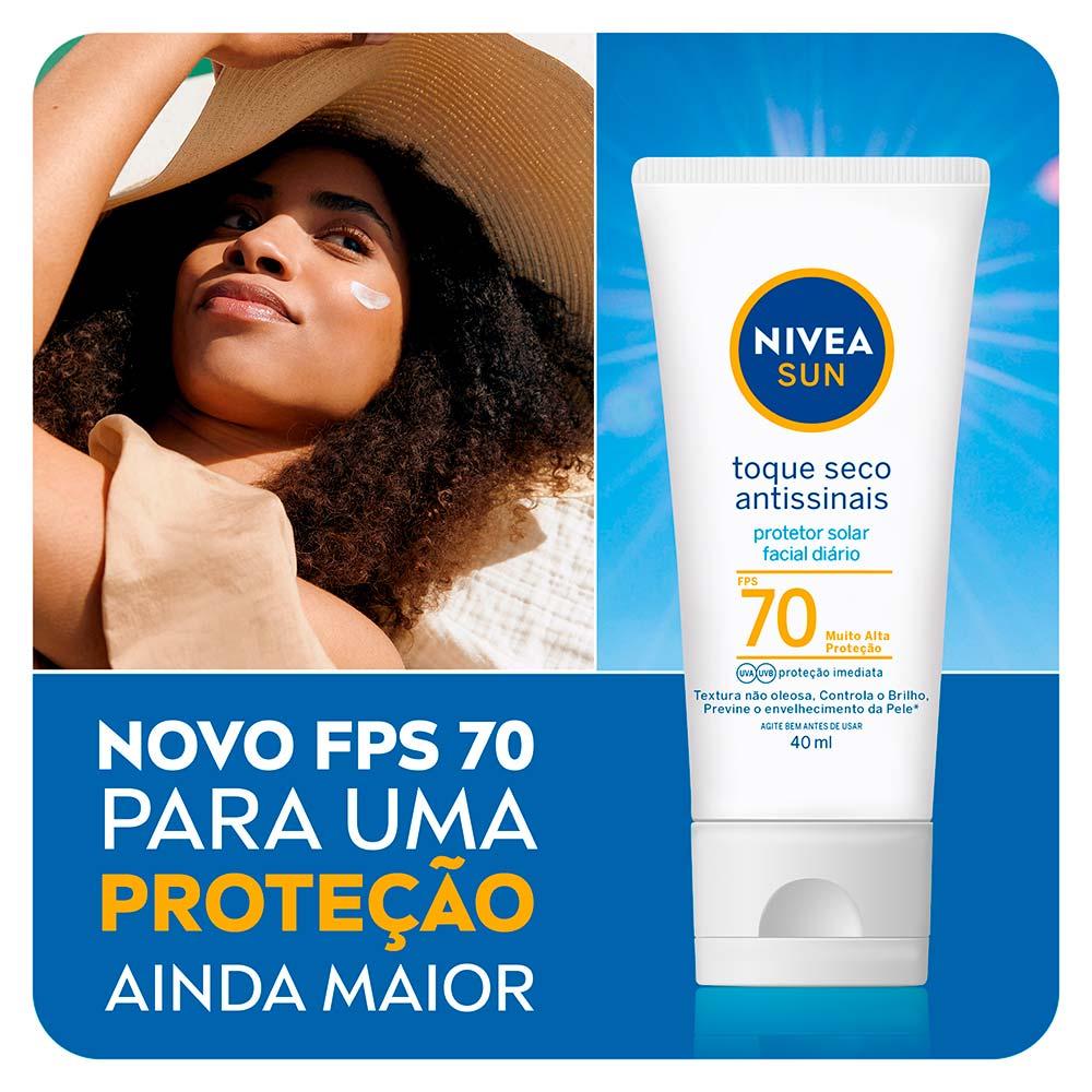 NIVEA Sun Protetor Solar Facial Toque Seco Antissinais Fps70 - 4