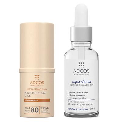 Adcos Dermocosméticos Kit - Sérum Facial + Protetor Solar Stick com Cor Nude