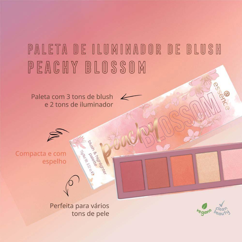 Paleta De Blush e Iluminador Essence Peachy Blossom - 6