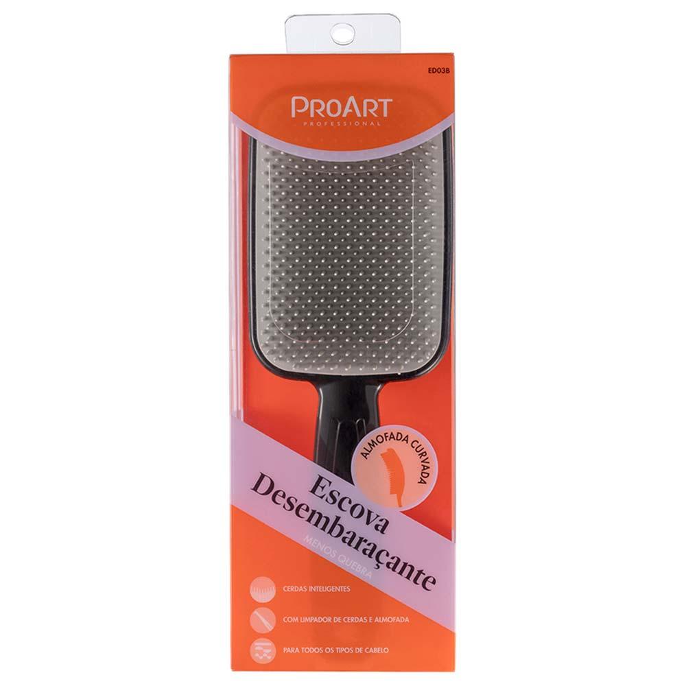 Escova de Cabelo Desembaraçante ProArt Preta e Cinza - 2