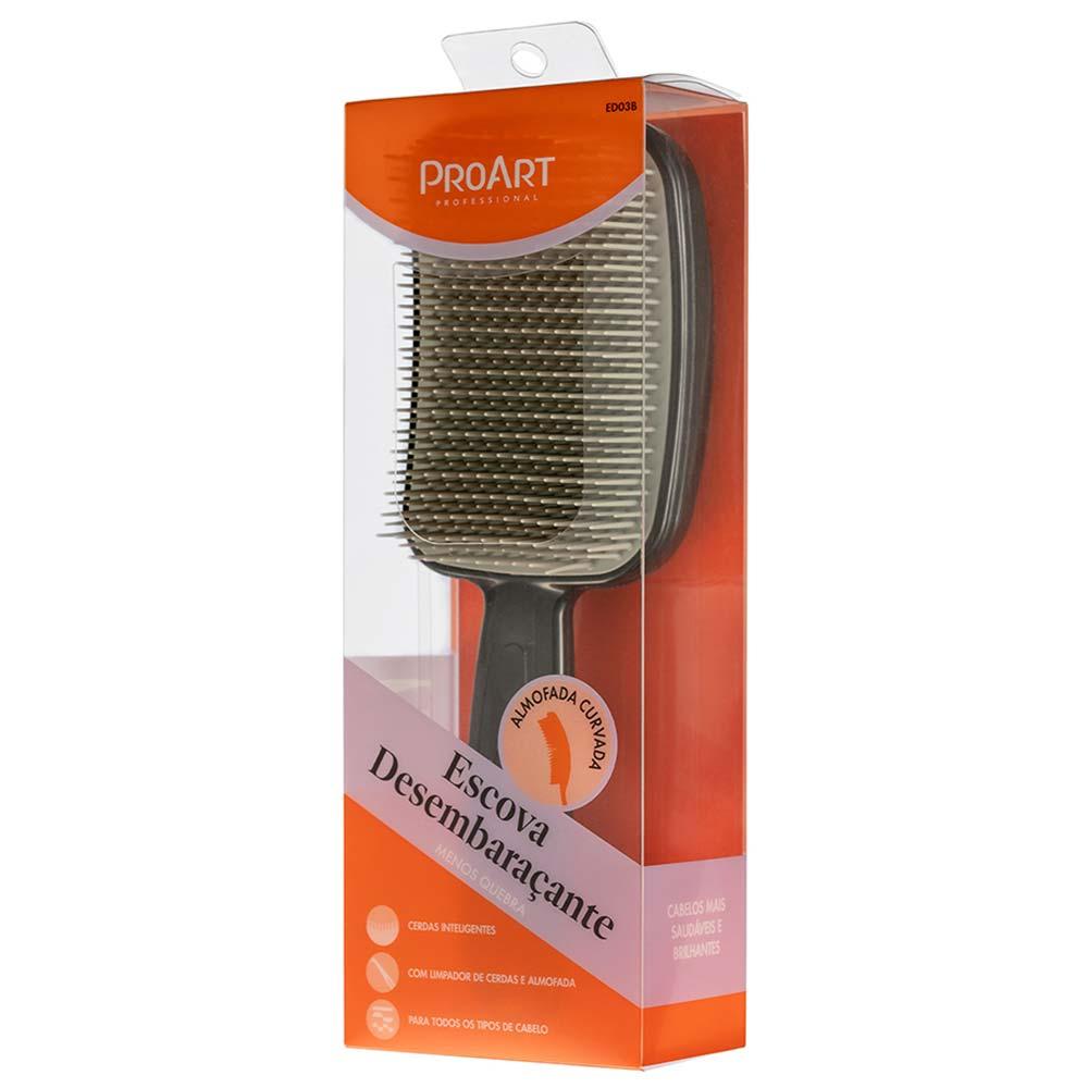 Escova de Cabelo Desembaraçante ProArt Preta e Cinza - 4