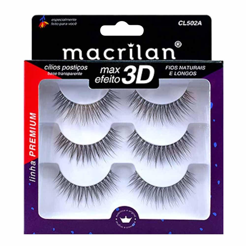 Cílios Postiços Macrilan - Fios Naturais e Longos CL502A - 1